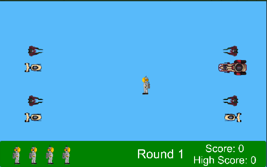 Gameplay for Low Gravity: A SHMUP (shoot 'em up') game made from scratch in Unity using C#